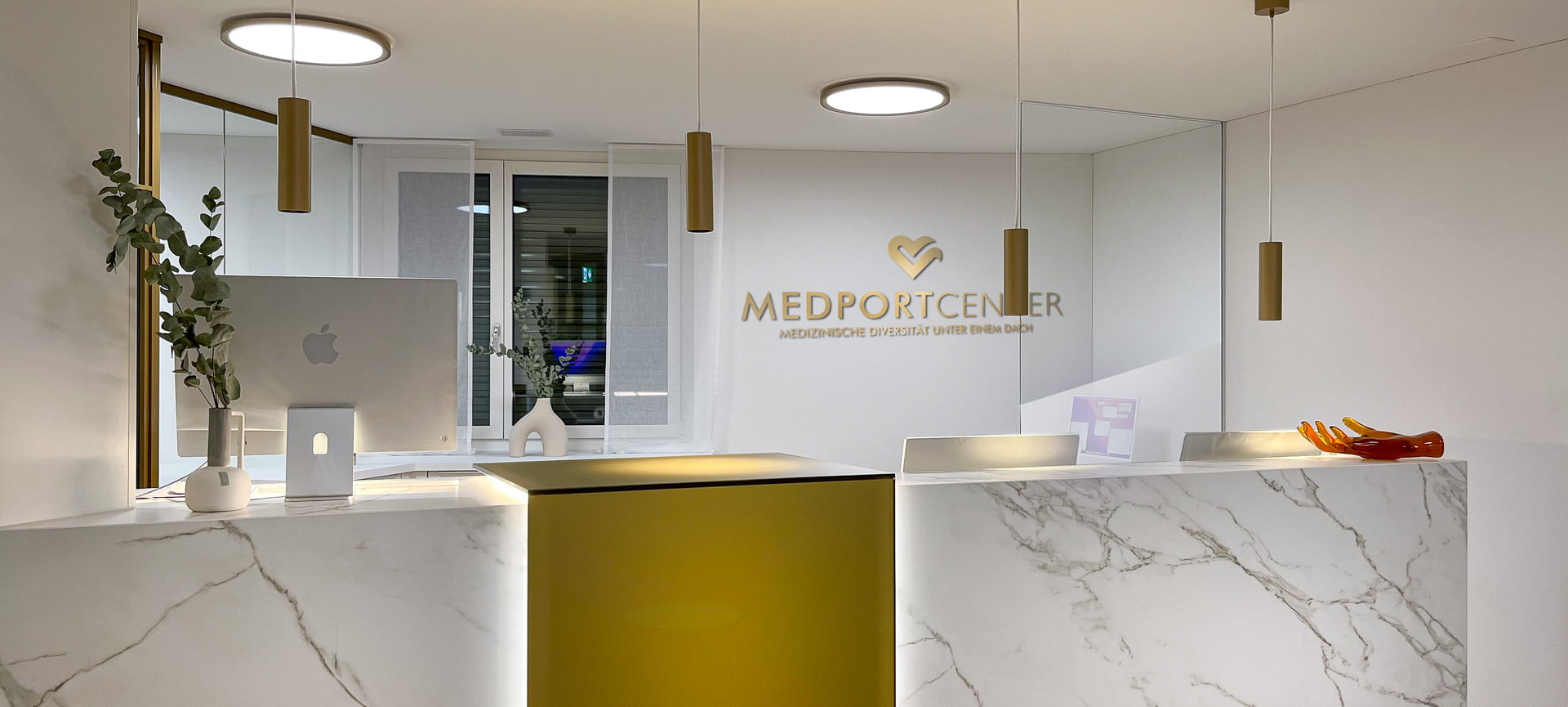 Empfangsbereich des Medport Center in Kloten